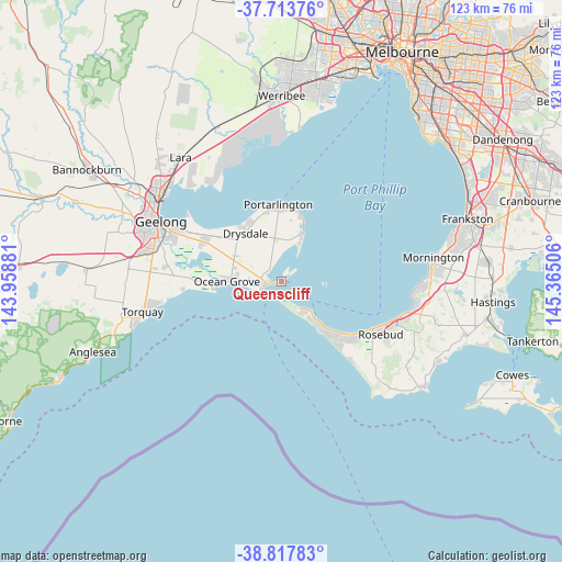 Queenscliff on map