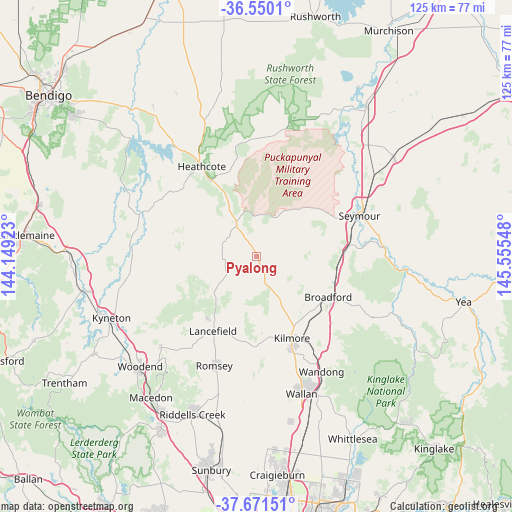 Pyalong on map