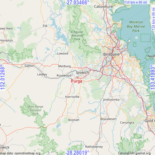 Purga on map