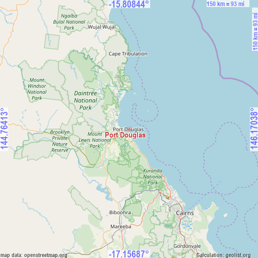 Port Douglas on map