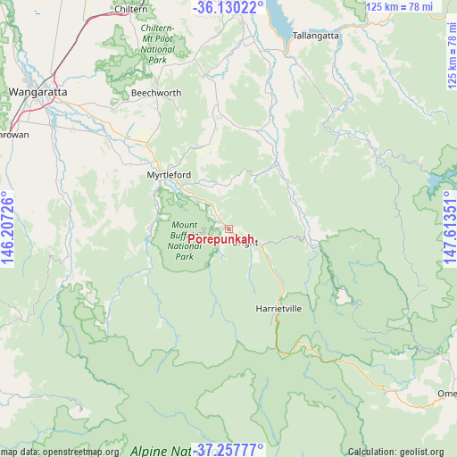 Porepunkah on map