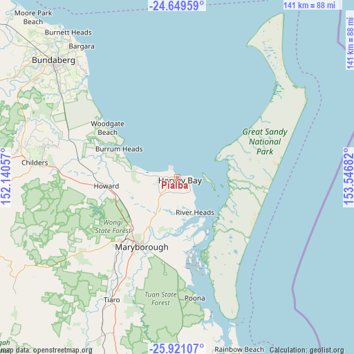 Pialba on map