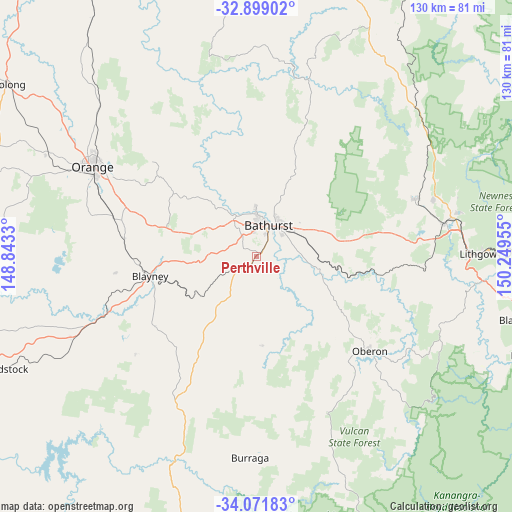 Perthville on map