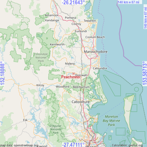 Peachester on map