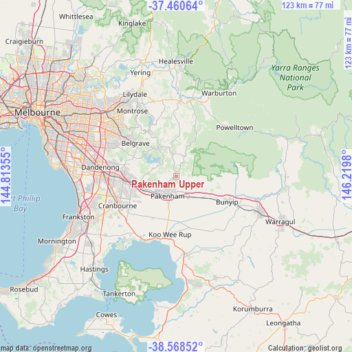 Pakenham Upper on map