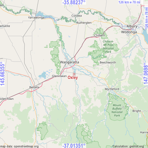 Oxley on map