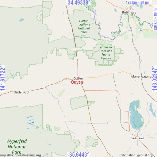 Ouyen on map