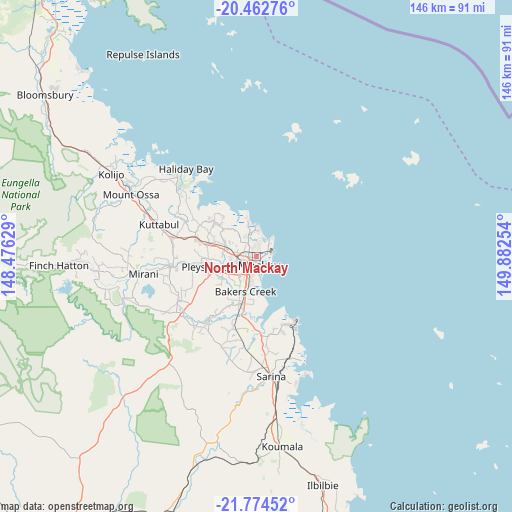 North Mackay on map