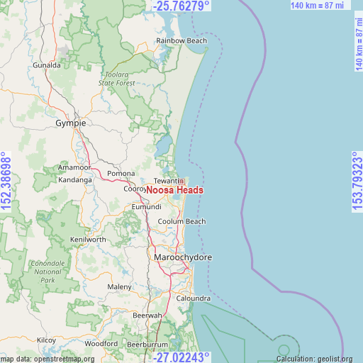 Noosa Heads on map