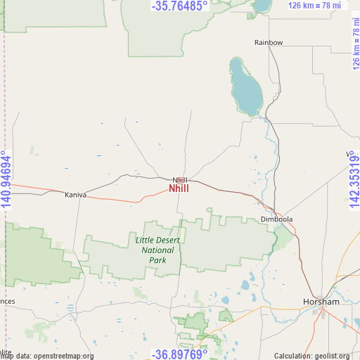 Nhill on map