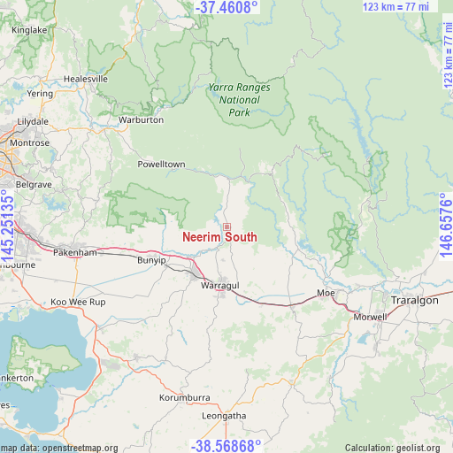 Neerim South on map