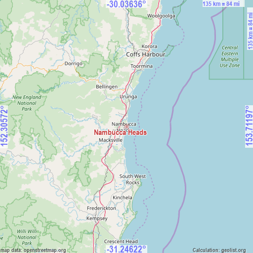 Nambucca Heads on map
