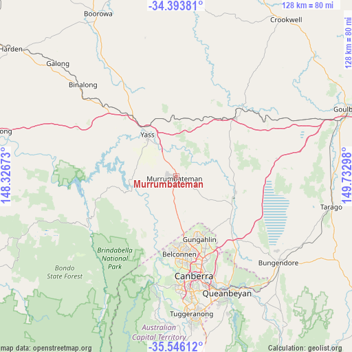 Murrumbateman on map