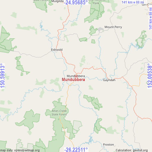 Mundubbera on map