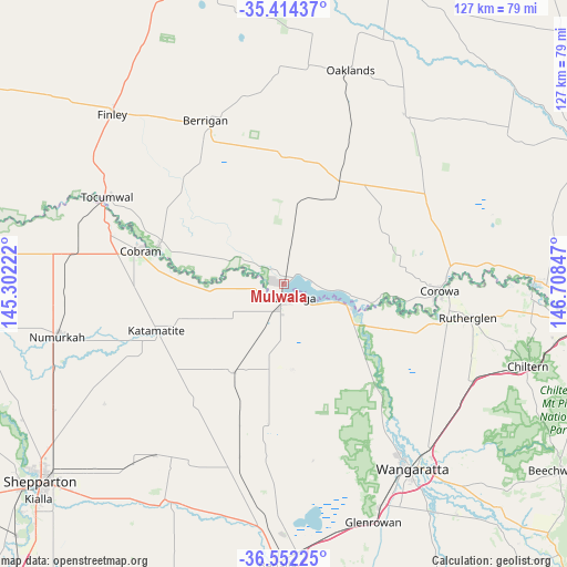 Mulwala on map