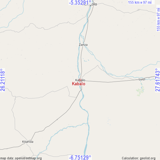 Kabalo on map