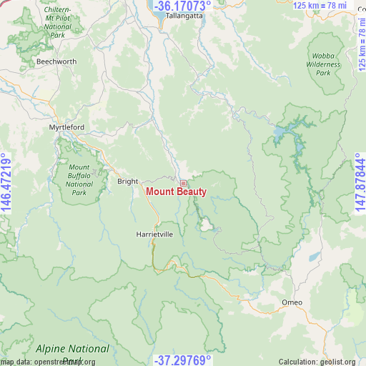 Mount Beauty on map