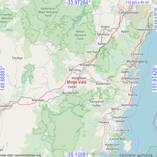 Moss Vale on map