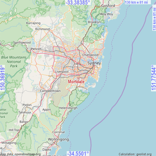 Mortdale on map