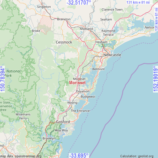 Morisset on map