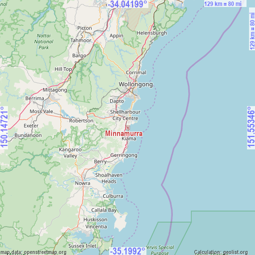 Minnamurra on map