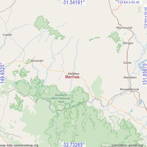 Merriwa on map