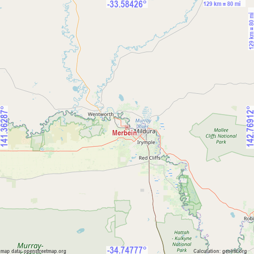 Merbein on map