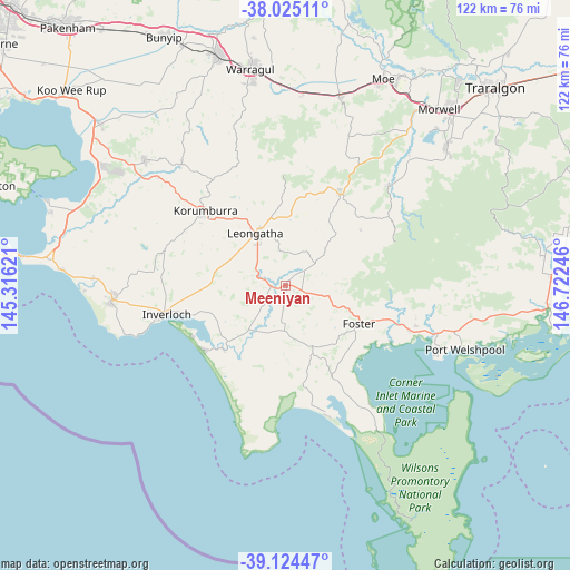 Meeniyan on map