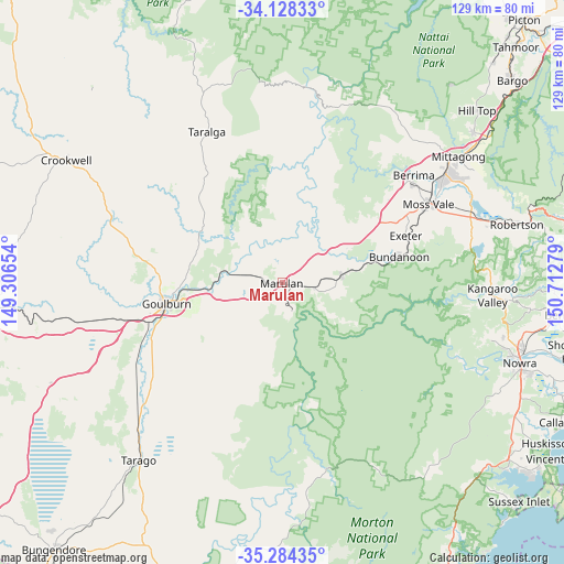 Marulan on map