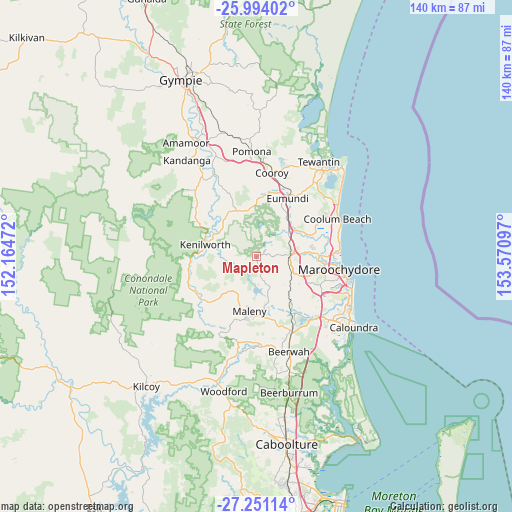 Mapleton on map