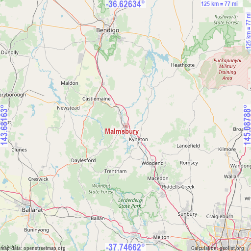 Malmsbury on map