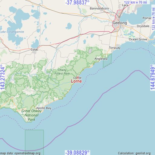 Lorne on map