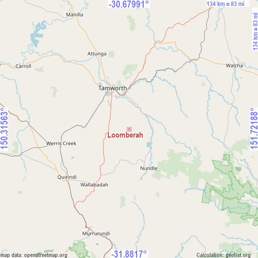 Loomberah on map