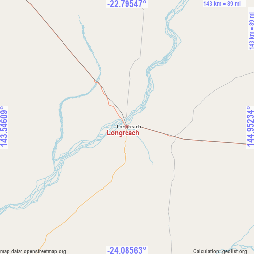 Longreach on map