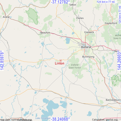 Linton on map