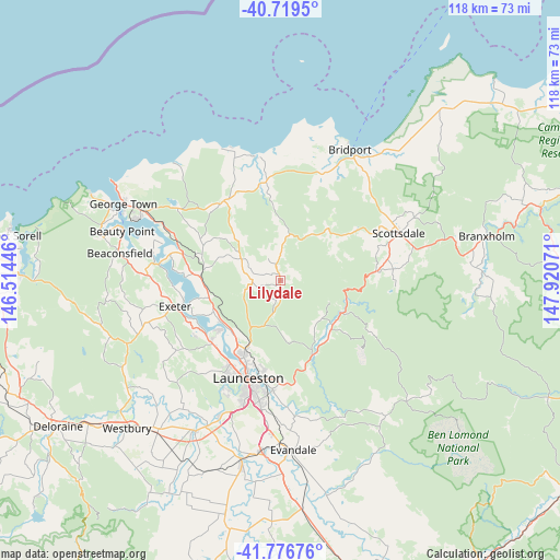 Lilydale on map