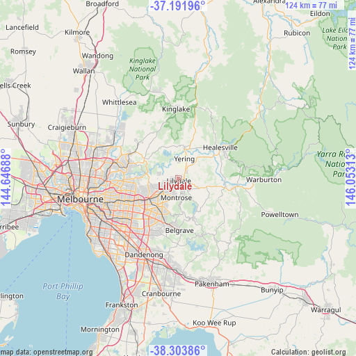 Lilydale on map