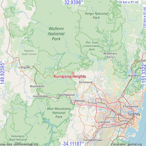 Kurrajong Heights on map