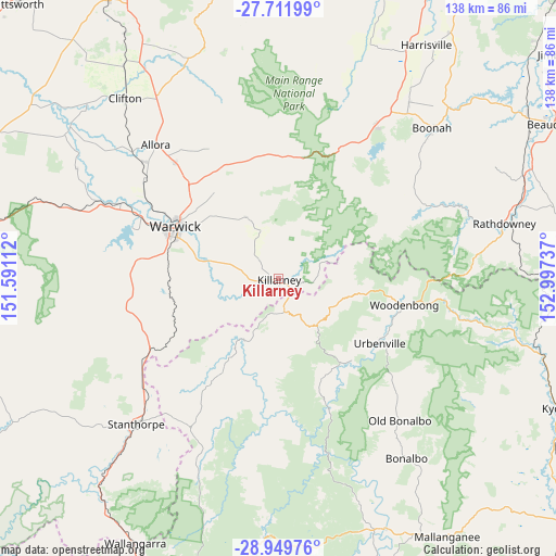 Killarney on map