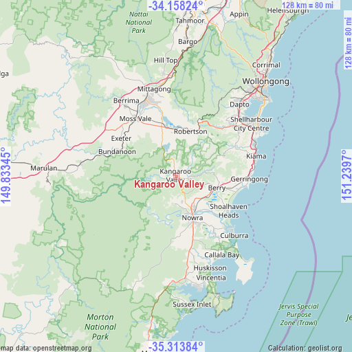 Kangaroo Valley on map