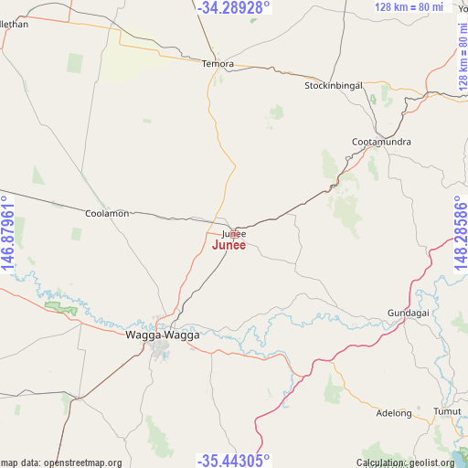 Junee on map