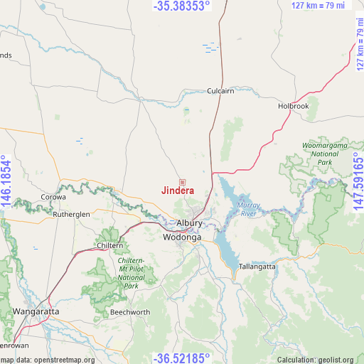 Jindera on map