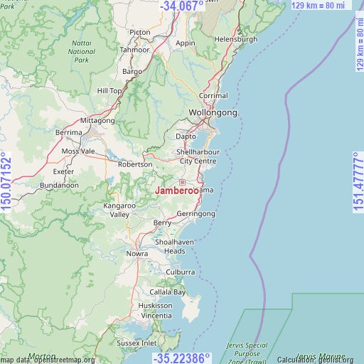 Jamberoo on map