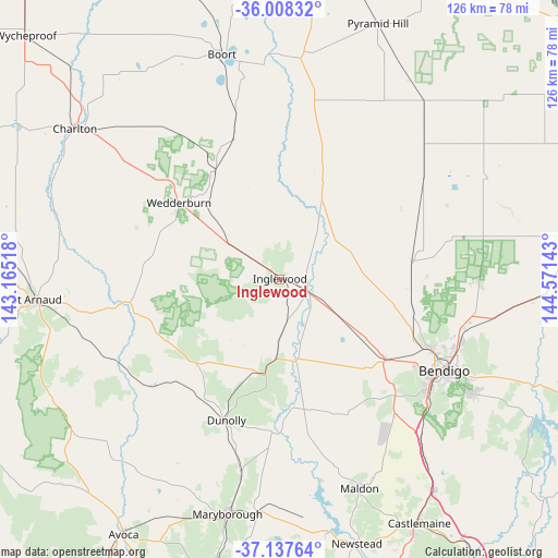 Inglewood on map
