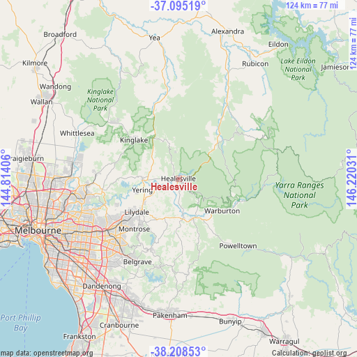 Healesville on map