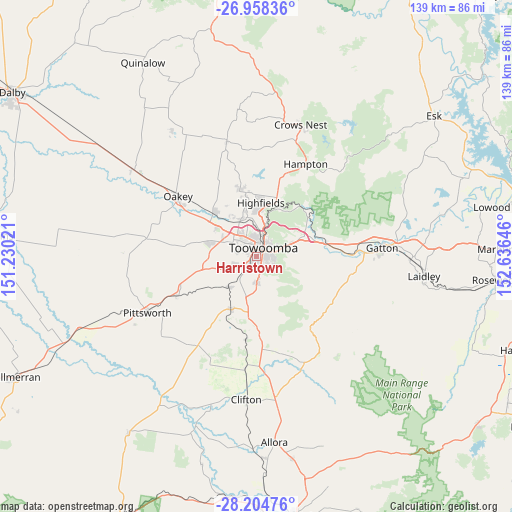 Harristown on map