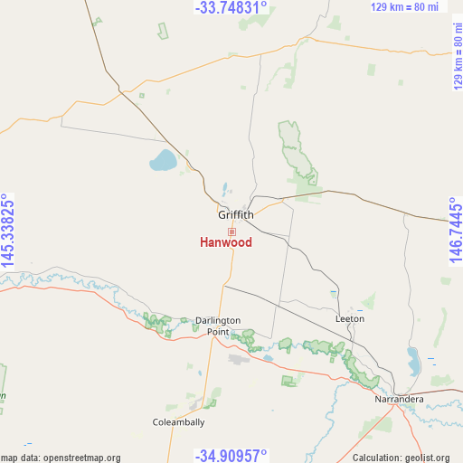 Hanwood on map