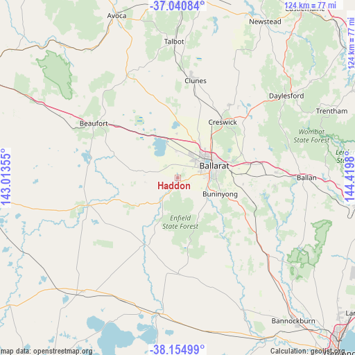 Haddon on map