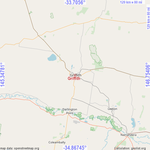 Griffith on map