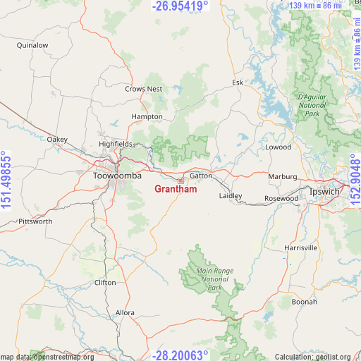 Grantham on map